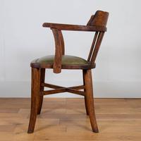 Vintage 1930s Oak Office Chair With Fresh Leather Seat x 2 (7 of 11) Vintage 1930s Oak Office Chair With Fresh Leather Seat x 2 (7 of 11)