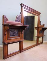 Antique Large Victorian Oak Overmantle Wall Mirror (8 of 9) Antique Large Victorian Oak Overmantle Wall Mirror (8 of 9)