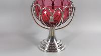 Edwardian cranberry glass silver plated sugar bowl/ bob bon dish swags (3 of 13) Edwardian cranberry glass silver plated sugar bowl/ bob bon dish swags (3 of 13)