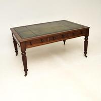 Antique Victorian Mahogany Partners Desk / Writing Table
