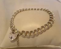 Vintage Sterling Silver Bracelet 1976 Double Curb With Heart Padlock 7 1/2" Length (3 of 11) Vintage Sterling Silver Bracelet 1976 Double Curb With Heart Padlock 7 1/2" Length (3 of 11)