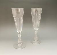 Fine Pair of Victorian Cut Glass Champagne Flutes (2 of 6) Fine Pair of Victorian Cut Glass Champagne Flutes (2 of 6)