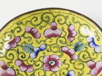 Antique Canton Enamel on Copper Dish (4 of 4) Antique Canton Enamel on Copper Dish (4 of 4)