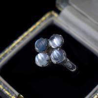 Antique Moonstone Sterling Silver Cluster Conversion Ring (8 of 9) Antique Moonstone Sterling Silver Cluster Conversion Ring (8 of 9)