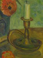 Large Framed Nordic Oil on Canvas Painting of Still Life Flowers & Puffin Jug (5 of 9) Large Framed Nordic Oil on Canvas Painting of Still Life Flowers & Puffin Jug (5 of 9)
