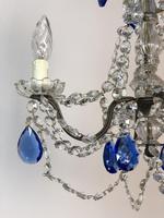 Vintage French Chandelier 4 Arm Crystal Ceiling Light with Sapphire Blue Glass (4 of 13) Vintage French Chandelier 4 Arm Crystal Ceiling Light with Sapphire Blue Glass (4 of 13)