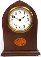 Solid Mahogany Lancet Cased Timepiece Clock with Satinwood Inlaid Decoration (3 of 9) Solid Mahogany Lancet Cased Timepiece Clock with Satinwood Inlaid Decoration (3 of 9)