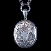 Antique Victorian Locket Collar Necklace Silver c.1880 (3 of 8) Antique Victorian Locket Collar Necklace Silver c.1880 (3 of 8)