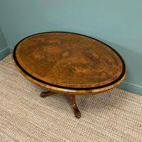 Victorian Oval Figured Walnut Inlaid Antique Side Table (6 of 7) Victorian Oval Figured Walnut Inlaid Antique Side Table (6 of 7)