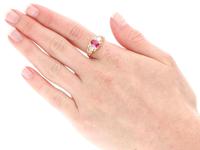 1.28ct Burmese Pink Sapphire & 0.76ct Diamond, 22ct Yellow Gold Trilogy Ring - Antique Victorian (10 of 12) 1.28ct Burmese Pink Sapphire & 0.76ct Diamond, 22ct Yellow Gold Trilogy Ring - Antique Victorian (10 of 12)