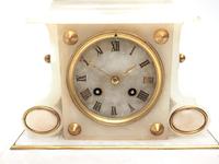 Fine French 8-Day Mantel Clock Alabaster Clock with Ormolu Mounts Striking A Bell (8 of 10) Fine French 8-Day Mantel Clock Alabaster Clock with Ormolu Mounts Striking A Bell (8 of 10)