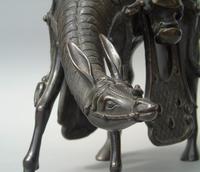 19th Century Chinese Bronze Figure Zhang Guolao on an Ass (8 of 11) 19th Century Chinese Bronze Figure Zhang Guolao on an Ass (8 of 11)