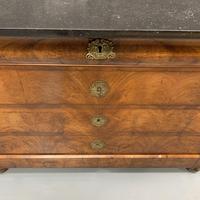 Figured Walnut and Marble Top Commode (8 of 13) Figured Walnut and Marble Top Commode (8 of 13)