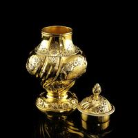 Antique Georgian Solid Silver Gilt Tea Caddy / Sugar Caster, Baronet Coat of Arms (heathcote) - Samuel Taylor 1753 (11 of 27) Antique Georgian Solid Silver Gilt Tea Caddy / Sugar Caster, Baronet Coat of Arms (heathcote) - Samuel Taylor 1753 (11 of 27)
