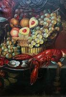 Fine Early 20thc Antique Still Life Oil Painting - Fruit & Shellfish - Minor TLC (9 of 14) Fine Early 20thc Antique Still Life Oil Painting - Fruit & Shellfish - Minor TLC (9 of 14)