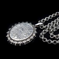 Antique Aesthetic Large Sterling Silver Locket with Belcher Chain Collar (6 of 11) Antique Aesthetic Large Sterling Silver Locket with Belcher Chain Collar (6 of 11)