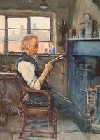 Louis Charles Goddard - A Cottage Interior - Watercolour (2 of 3) Louis Charles Goddard - A Cottage Interior - Watercolour (2 of 3)