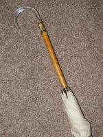 Antique Gold Plate English Made Umbrella With Lucite Crook Handle & Cream Canopy (7 of 17) Antique Gold Plate English Made Umbrella With Lucite Crook Handle & Cream Canopy (7 of 17)