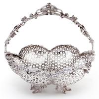 Decorative Cast Victorian Silver Plated Basket with a Pierced Ribbed Body (2 of 8) Decorative Cast Victorian Silver Plated Basket with a Pierced Ribbed Body (2 of 8)