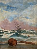 Large Spectacular 19th Century British Seascape Oil Painting - Shipwreck in Rough Seas! (4 of 13) Large Spectacular 19th Century British Seascape Oil Painting - Shipwreck in Rough Seas! (4 of 13)