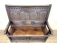 Antique 19th Century Carved Oak Settle (6 of 10) Antique 19th Century Carved Oak Settle (6 of 10)