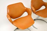 Pair of French Leather & Chrome Scimitar Chairs by Boris Tabacoff (9 of 10) Pair of French Leather & Chrome Scimitar Chairs by Boris Tabacoff (9 of 10)