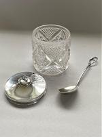 Edwardian Silver Mounted Cut Glass Preserve Jar & Spoon (3 of 5) Edwardian Silver Mounted Cut Glass Preserve Jar & Spoon (3 of 5)