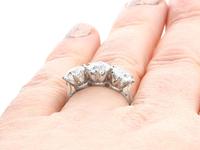 Gia Certified 3.09ct Diamond & Platinum Trilogy Ring - Antique & Contemporary (9 of 9) Gia Certified 3.09ct Diamond & Platinum Trilogy Ring - Antique & Contemporary (9 of 9)
