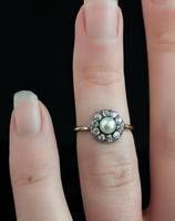 Antique pearl and diamond cluster ring, 18ct gold (3 of 9) Antique pearl and diamond cluster ring, 18ct gold (3 of 9)