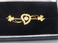 Edwardian 15ct Gold & Pearl Heart Brooch (5 of 5) Edwardian 15ct Gold & Pearl Heart Brooch (5 of 5)