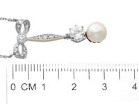 Pearl & 1.50ct Diamond, 14ct Yellow Gold Necklace - Antique c.1910 (6 of 9) Pearl & 1.50ct Diamond, 14ct Yellow Gold Necklace - Antique c.1910 (6 of 9)