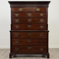 Antique 18th Century Finest Quality Mahogany Chest On Chest