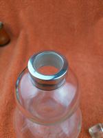 Antique Silver Plate Topped Blown Hourglass Bottle with a Cut Glass Stopper c.1900 (10 of 12) Antique Silver Plate Topped Blown Hourglass Bottle with a Cut Glass Stopper c.1900 (10 of 12)