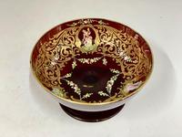 Antique Enamelled Ruby Glass Pedestal Dish c.1895 (6 of 6) Antique Enamelled Ruby Glass Pedestal Dish c.1895 (6 of 6)
