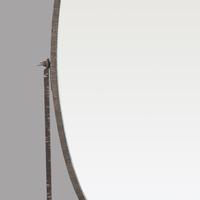 Early 20th Century Ribbed Metal Cheval Mirror (3 of 3) Early 20th Century Ribbed Metal Cheval Mirror (3 of 3)