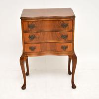 Antique Figured Walnut Side Table with 3 Drawers (2 of 7) Antique Figured Walnut Side Table with 3 Drawers (2 of 7)