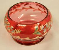 Late Victorian Cranberry Glass Decorated Salt (3 of 3) Late Victorian Cranberry Glass Decorated Salt (3 of 3)