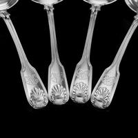 Antique Victorian Set of 4 Solid Silver Sauce Ladles / Spoons "Fiddle Thread & Shell" Pattern - Chawner & Co 1845 (3 of 15) Antique Victorian Set of 4 Solid Silver Sauce Ladles / Spoons "Fiddle Thread & Shell" Pattern - Chawner & Co 1845 (3 of 15)