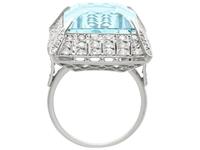 20.50 ct Aquamarine and 2.15 ct Diamond, Platinum Dress Ring - Vintage Circa 1950 (5 of 9) 20.50 ct Aquamarine and 2.15 ct Diamond, Platinum Dress Ring - Vintage Circa 1950 (5 of 9)