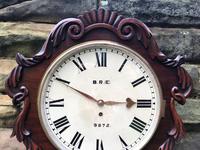 Antique Mahogany Fusee Railway Station Dial Clock (5 of 10) Antique Mahogany Fusee Railway Station Dial Clock (5 of 10)