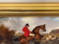 Victorian Sporting Oil Painting "Taking A Fence" Horse & Rider With Scent Foxhounds Hunting By John Alfred Wheeler (11 of 59) Victorian Sporting Oil Painting "Taking A Fence" Horse & Rider With Scent Foxhounds Hunting By John Alfred Wheeler (11 of 59)