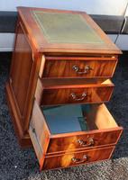 1960's Yew Wood Filing Cabinet with Green Leather Top (3 of 4) 1960's Yew Wood Filing Cabinet with Green Leather Top (3 of 4)