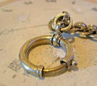 Antique Pocket Watch Chain 1920s Large Chrome Fancy Link Albert with Big Bolt Ring (9 of 12) Antique Pocket Watch Chain 1920s Large Chrome Fancy Link Albert with Big Bolt Ring (9 of 12)