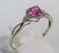 Vintage Pink Sapphire and Diamond Ring