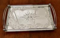Art Deco Silver Plated Cut Glass Mirror Tray (10 of 11) Art Deco Silver Plated Cut Glass Mirror Tray (10 of 11)