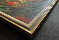 Stunning Original 1970s Vintage Abstract Acrylic Painting Cocks Fighting - Game (14 of 15) Stunning Original 1970s Vintage Abstract Acrylic Painting Cocks Fighting - Game (14 of 15)