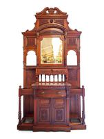 Large-size Antique Carved Walnut Hall Stand
