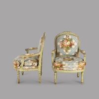 Pair of Louis XVI Style Green Painted Fauteuils (4 of 4) Pair of Louis XVI Style Green Painted Fauteuils (4 of 4)