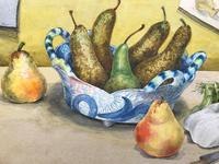 Original Watercolour 'Still-life of Pears, Fennel and Teddy Bear by Colleen Farr (6 of 6) Original Watercolour 'Still-life of Pears, Fennel and Teddy Bear by Colleen Farr (6 of 6)