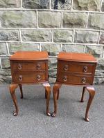 Pair of Antique Walnut 2 Drawer Bedside Tables